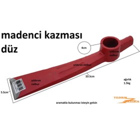 Resim yıldırım nalbur Madenci Kazması Düz Ağız Kazı Kazması Çelik Kazma Ağır Kazma Tek Çelik Çapa 