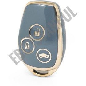 Resim EBG İSTANBUL Renault Clio Iıı Trafic Master Kangoo Twingo Modus Çapraz 3 Buton KILIFI GRİ GOLD LÜKS 