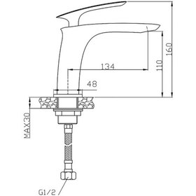 Resim Newarc Slim Lavabo Bataryası Krom 
