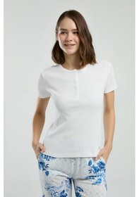 Resim Pierre Cardin Kadın Beyaz Pijama Takımı Pc8970-s-v1 Beyaz 