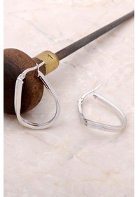 Resim Gümüş Burgu 23 Mm Damla Halka Küpe 4987 