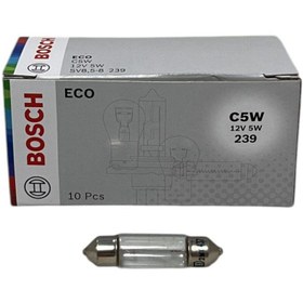 Resim Bosch Eco 12V C5W 5W SV 8.5-8 Halojen Sofit Tavan, Bagaj Ampulü 38 mm 10 Adet 