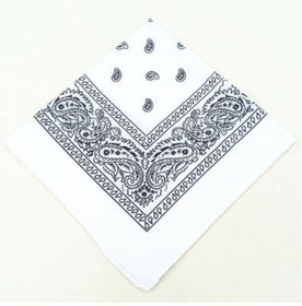 Resim Melek Kare Bandana Fular Beyaz 