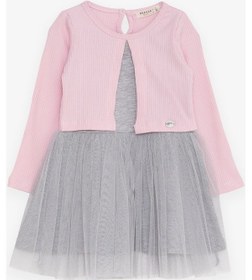 Resim Breeze Kız Çocuk Uzun Kollu Elbise Tüllü 3-8 Yaş, Pembe 