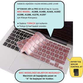 Resim Klavye Koruyucu Macbook Klavye Air Pro (Türkçe Q) (Eski USB'li Model 2008/2017) ile Uyumlu 