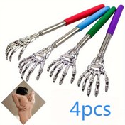 Resim 4 adet Ayarlanabilir Paslanmaz Çelik Kafa Masajı ile Ergonomik Tutma - Taşınabilir Manuel Kazıyıcı, 6 Renk Rastgele 4 Renk Mevcut, Dayanıklı Kazıma Olmayan Tasarım Hassas Işık Bej, Seyahat Dostu Bakım Aracı, Şık Metalik Bitiş, Pürüzsüz Metalik Yüzey 