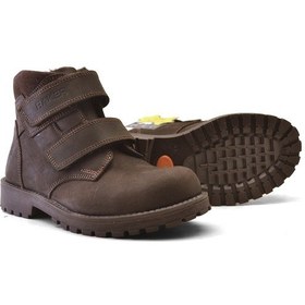 Resim Sentor Hakiki Deri Kürklü İki Cırtlı Kız Erkek Çocuk Bot Kahverengi 