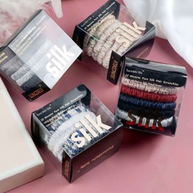Resim 1Set 100% Saf Mulberry İpek Saç Scrunchie El Yapımı Saç Bantları Kadın Kız Saç Aksesuarları Saf Renk Saç Bağları Kutusu 22Momm 