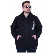 Resim Mocgrande Büyük Beden Kapüşonlu Fermuarlı 3ip Sweat İn Between 25717 Sıyah Siyah 