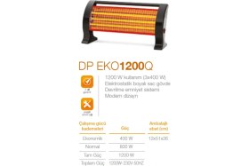 Resim DP-1200Q 1200 W Elektrikli Quartz Isıtıcı 