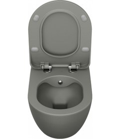 Resim Creavit Free Rim-off Duroplast Yavaş Kapanan Klozet Kapaklı Cool Grey Set 