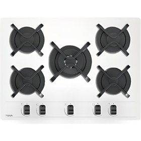 Resim TEKA Beyaz Cam Exact Flame GBC 75030 KBC 5 Gözlü Gazlı Ankastre Ocak (TEKA.112580053) 