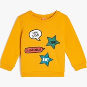 Resim Erkek Bebek Yazılı Baskılı Sweatshirt 