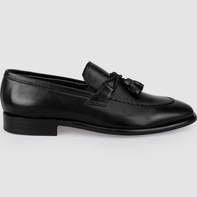 Resim Cabani %100 Hakiki Deri Siyah Fiyonk Detaylı Erkek Klasik Ayakkabı Siyah 