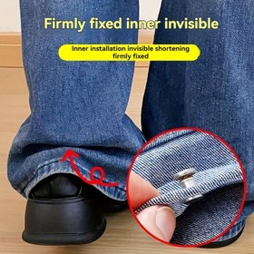 Resim 2'li Görünmez Kot Pantolon Düğmesi, Metal Kot Alt Düğmesi, Ayarlanabilir Pantolon Uzunluğu Kısaltıcı, Dikişsiz Hemming Klibi, Pantolon, Etek, Kot - Çeşitli Renkler 