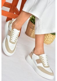 Resim Fox Shoes P274048809 Beyaz/bej Günlük Kadın Spor Ayakkabı Sneakers Beyaz - Bej 