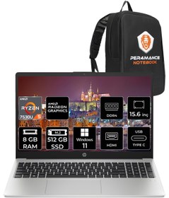 Resim 255 G10 Ryzen 5 7530U 8Gb Ram 512Gb Ssd 15.6'' Fhd W11Pro 8A547Ea & Per4 Çanta HP