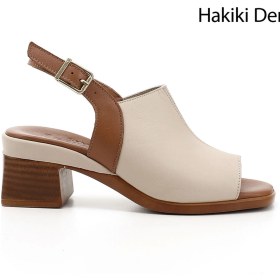 Resim Gönderi R Kadın Bej Antik Kalın Topuklu Hakiki Deri Sandalet Dyza70945406 Bej 