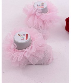 Resim Burçak Çorap Soft Yıkamalı Kız Bebek Çorabı - Tül Ve Güpür Detaylı Pamuklu Model 4'lü Pembe 