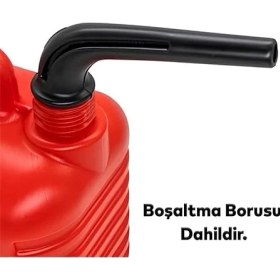 Resim Boşaltma Borulu Plastik Antistatik Benzin Bidonu 5 Litre Akaryakıt Mazot Taşıma Doldurma Depolama 