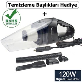 Resim Reidan Oto Araç Süpürgesi Çakmaklık Girişli Toz Temizleyici Cihazı Koltuk Bağaj 120 watt 