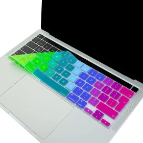 Resim Mena Rise MacBook Klavye Koruyucu Silikon Kılıf Avrupa Ingilizce Baskılı Uk-Ters L Enter Tipi Touchbar Pro 13INÇ M1,m2 A2251,A2289,A2338 -Pro 16 Inç A2141 Uyumlu, Ultra Ince 
