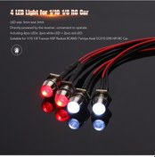Resim Geekyou 1/10 1/8 Rc Araba Işığın Seti - 4 Led 2 Beyaz, 2 Kırmızı - Alıcıdan Doğrudan Beslenir - Pratik Kurulum 