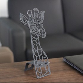 Resim Pirudem Giraffe Pps- 24x11,3 Cm Metal Cep Telefon Standı - Metal Sanatları 