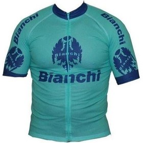 Resim BIANCHI BİSİKLET FORMASI KISA KOL DİK YAKA FERMUARLI CELESTE S BE Açık Yeşil 