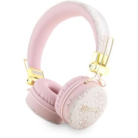 Resim Kulak Üstü Bluetooth Kulaklık Guess Orjinal Lisanslı PU Deri Ayarlanabilir Tasarım Pembe 