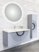 Resim NETDEKO Oriz 80 Cm Banyo Dolabı -gri (boy Dolap Dahil ) 