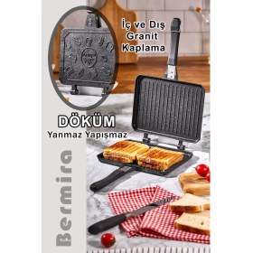 Resim Özbience Pratik ve Şık Taşınabilir Granit Döküm Tost Makinesi 