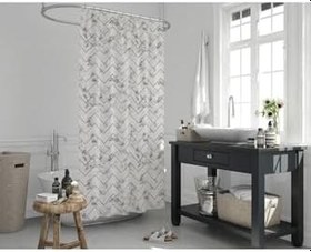 Resim Tropik Home Banyo Perdesi - Tek Kanat Duş Perdesi, Polyester Kumaş Duşakabin Perdesi 180x200 Cm Küvet Perdesi Nouva 