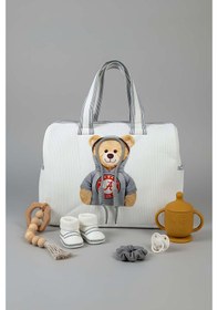 Resim Kapşonlu Ayıcık Anne Bebek Bakım Çantası Çok Renkli 