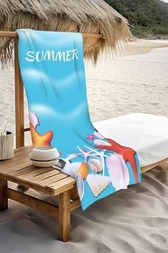 Resim Dijital Baskı Plaj Deniz Havlusu Summer Desenli Peştamal HVL0073 
