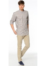 Resim G618 Dewberry Keten Gömlek-lacivert- Kahve Lacivert- Kahve 