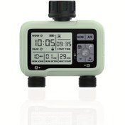 Resim 1 Adet, Akıllı 2-Çıkışlı Sulama Zamanlayıcısı Otomatik Damlama Sulama Kontrol Cihazı Dairesel Sulama Sistemi Açık Hava Bahçe Bahçe Sulama 11.99*11.99*5.51cm 