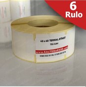 Resim 40X40 Termal Etiket 6 Rulo Barkod Etiket Kalite Barkod 
