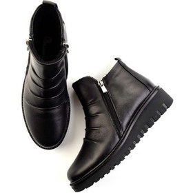 Resim Siyah Hakiki Deri Kadın Bot & Bootie K02045001603 Siyah 