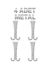 Resim Troy Portmanto Vestiyer Duvar Dolap Elbise Askısı Krom Metal Mobilya Kapı Askılığı Askılık 4 Adet Krom 