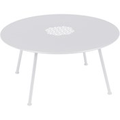 Resim Lorette Beyaz Metal Alçak Bahçe Masası 