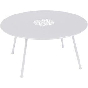Resim Lorette Beyaz Metal Alçak Bahçe Masası 