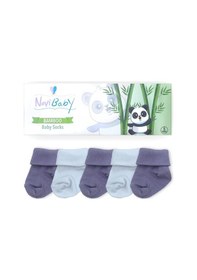 Resim Novibaby 5'li Bambu Yenidoğan Bebek Çorabı I Cloudy I 0-6 ay "Karışık Renkli" 