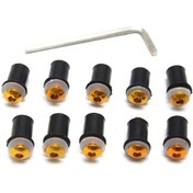 Resim Cloudstore 10 Adet Evrensel M5 Altın Motor Rüzgarlık Cıvata Seti Honda Suzuki Kawasaki Yamaha 