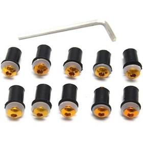 Resim Cloudstore 10 Adet Evrensel M5 Altın Motor Rüzgarlık Cıvata Seti Honda Suzuki Kawasaki Yamaha 