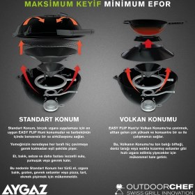 Resim Aygaz Arosa 570 G Tex Yeni Nesil Lpg'li Barbekü - Tekstil Kabin, Döküm Izgara Dahil 