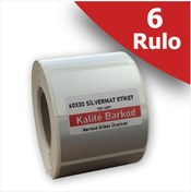 Resim 100x120 Silvermat Etiket | 6 Rulo Metalize Demirbaş Etiketi 