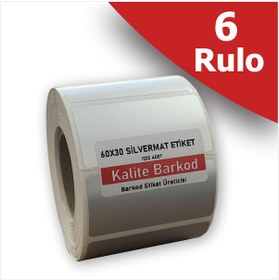 Resim 100x120 Silvermat Etiket | 6 Rulo Metalize Demirbaş Etiketi 