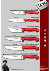 Resim Silver Serisi 6 Lı Günlük Kullanım Mutfak Bıçak Seti Mtf-202 