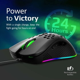 Resim Vertux Oyuncu Mouse Gamecharged Çift Mod Oyun Özel LED Işıklı 16.000 Dpi - Vertux Ammolite 